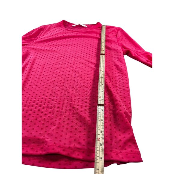 MNG Pink Long-Sleeve Textured Mesh Top Size M - Picture 10 of 13